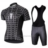 2019 Cycling Jersey Marvel Heros Spider Man Black Short Sleeve and Bib Short