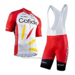 2020 Cycling Jersey Cofidis Red White Short Sleeve and Bib Short