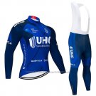 2020 Cycling Jersey UHC Dark Blue Long Sleeve and Bib Tight