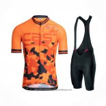 2021 Cycling Jersey Castelli Orange Short Sleeve And Bib Short