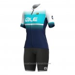 2021 Cycling Jersey Women ALE Light Blue Short Sleeve And Bib Short