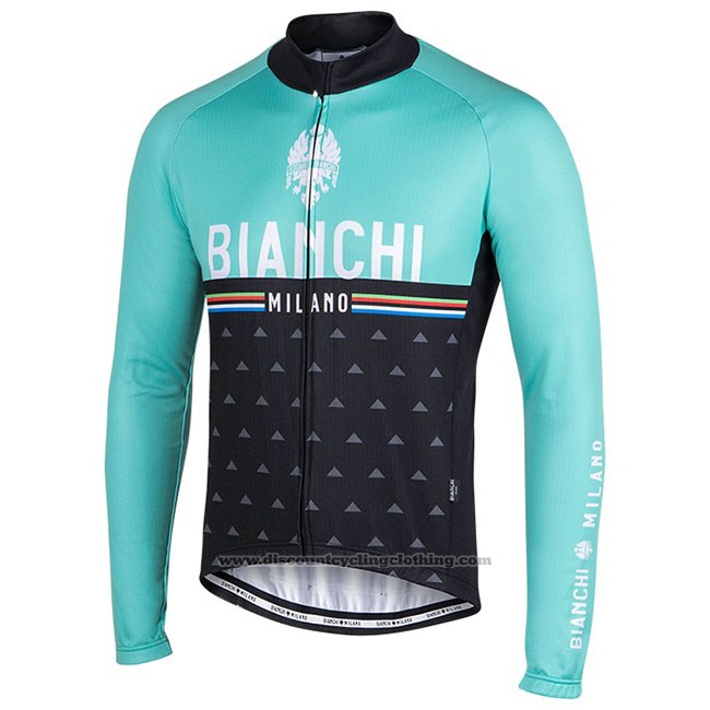 Cycling Jersey Bianchi Milano Nalles Light Blue Black Long Sleeve and ...