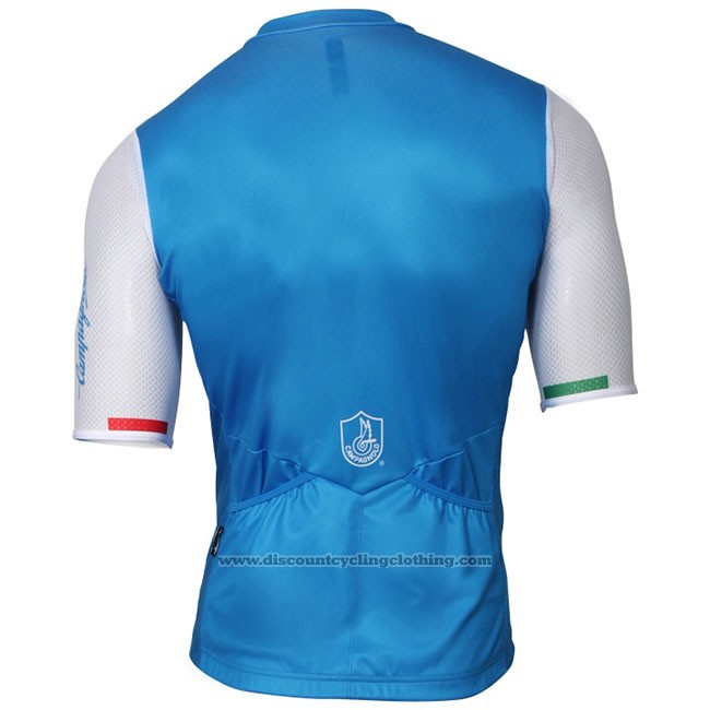Cycling Jersey Campagnolo Iridio Blue White Short Sleeve and Bib Short