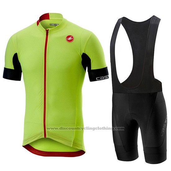 2019 Cycling Jersey Castelli Aero Race Green Short Sleeve and Bib Short