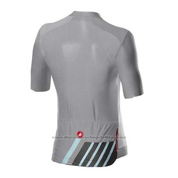 2020 Cycling Jersey Castelli Gray Black Short Sleeve and Bib Short
