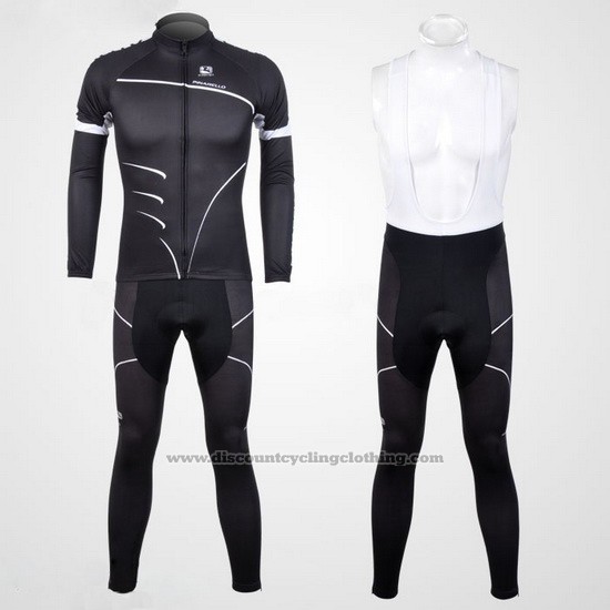 2012 Cycling Jersey Pinarello Black and White Long Sleeve and Bib Tight
