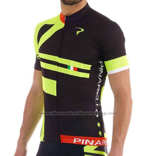 2016 Cycling Jersey Pinarello Black and Green Short Sleeve and Bib Short
