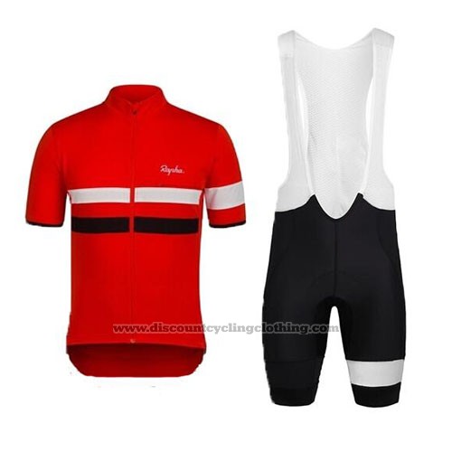 2015 Cycling Jersey Rapha Black and Red Short Sleeve and Bib Short