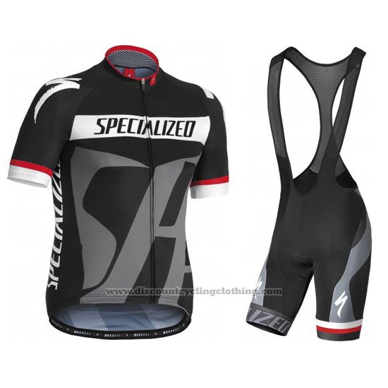 2016 Cycling Jersey Specialized Gray Short Sleeve and Bib Short