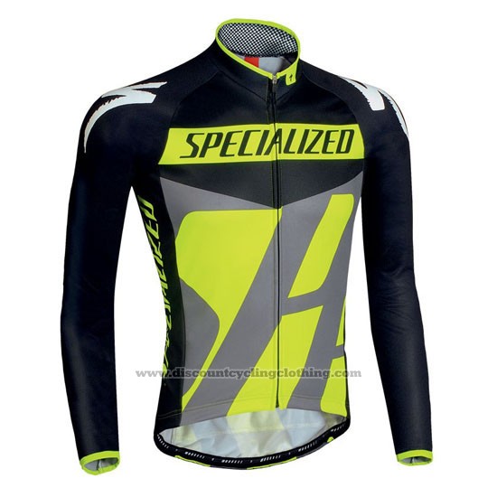 2016 Cycling Jersey Specialized Ml Black and Green Long Sleeve and Bib Tight