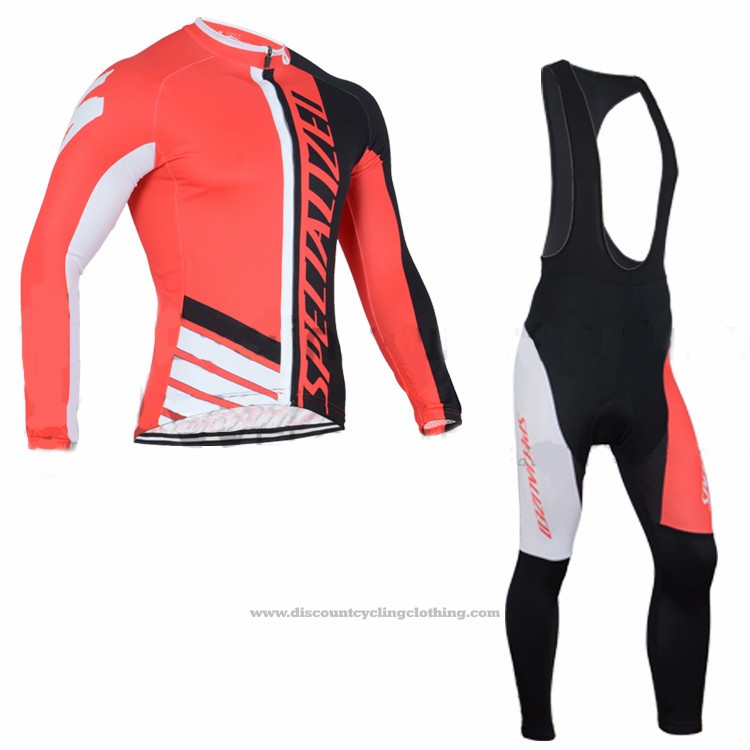 2016 Cycling Jersey Specialized Orange and Black Long Sleeve and Bib Tight