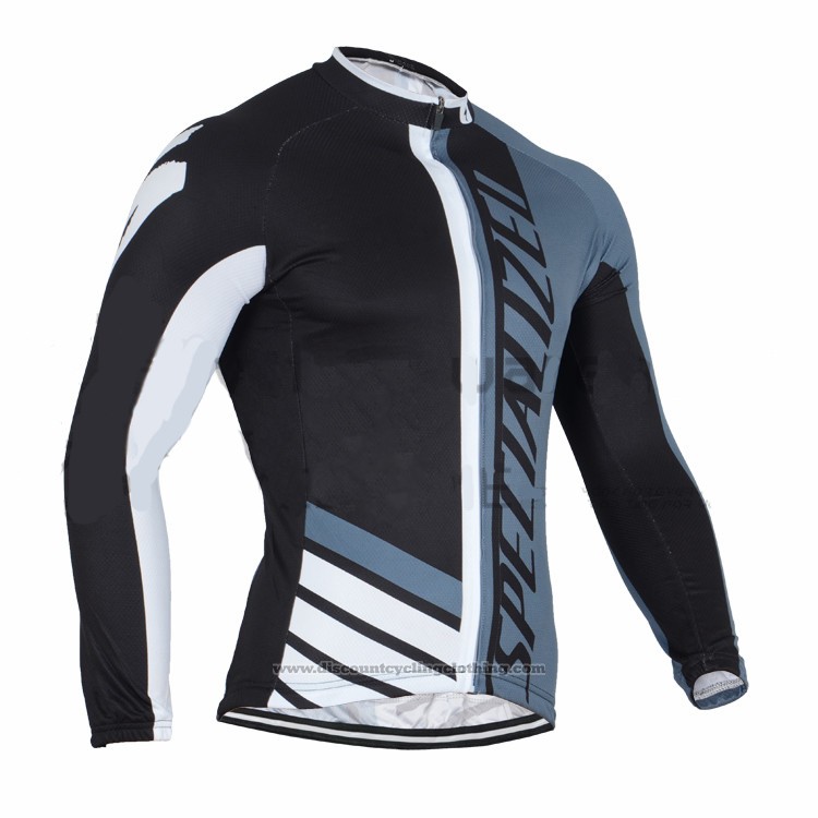 2016 Cycling Jersey Specialized White and Blue Long Sleeve and Bib Tight