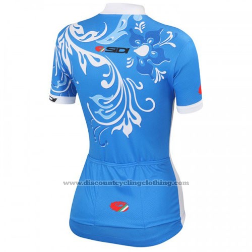 2016 Cycling Jersey Castelli White and Blue Short Sleeve and Bib Short