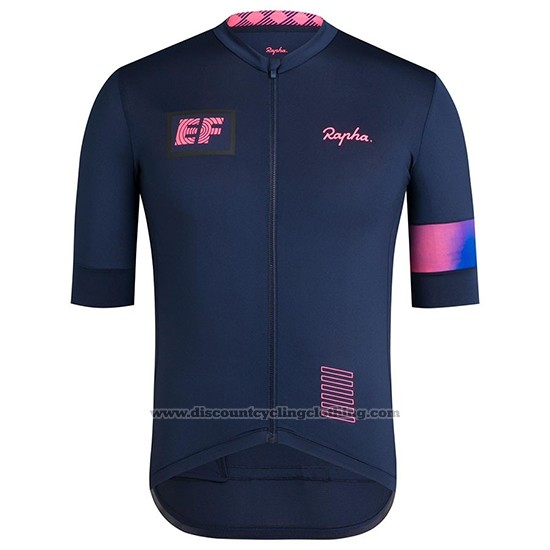 2019 Cycling Jersey Women Rapha Dark Blue Pink Short Sleeve and Bib Short